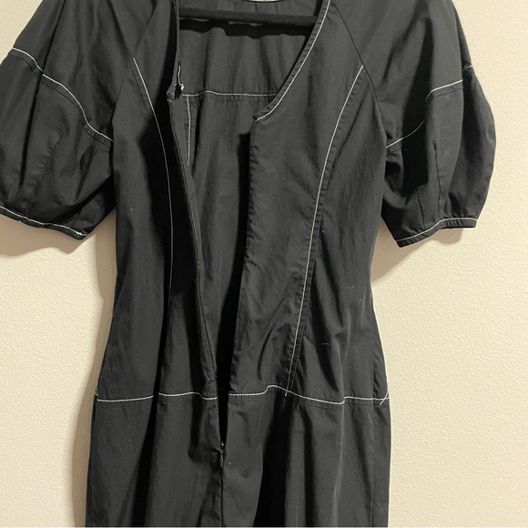 MADEWELL Puff-Sleeve Drop-Waist Midi Dress - Picture 12 of 12